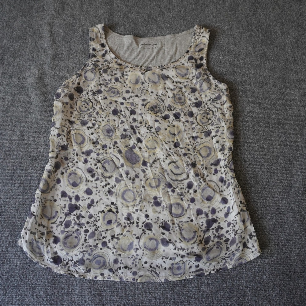 Coldwater Creek Tank Top Floral Print Sleeveless Casual Blouse S Small‎